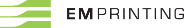 E M Printing logo